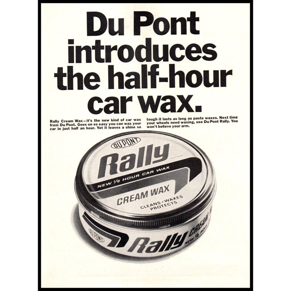 1969 DuPont Rally Car Wax Cream Vintage Print Ad Metal Tin Wall Art Photo